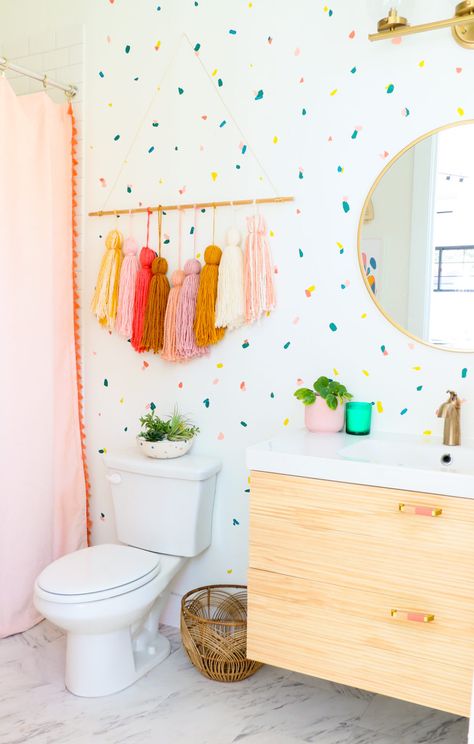 Idea Wall, Girls Bathroom, Big Girl Rooms, Bathroom Kids, Bathroom Colors, Kids' Bathroom, Decor Idea, Wall Paint, Beautiful Wall