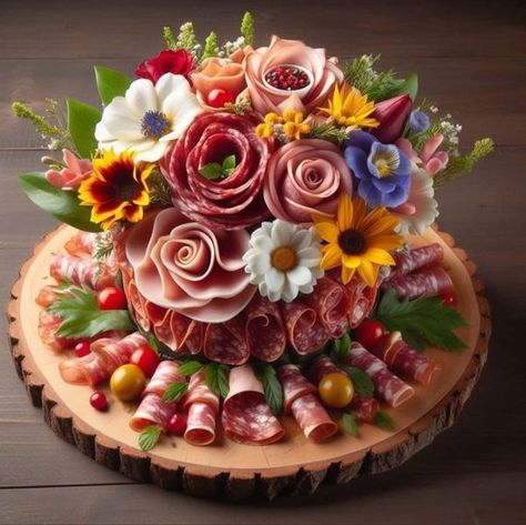 Charcuterie Cake Ideas, Bread Charcuterie Board Ideas, Derby Charcuterie Board, Pink Charcuterie Board Ideas, Charcuterie Board Flowers, Charcuterie Houses, Grazing Box Ideas, Diy Cheese Platter, Flower Charcuterie Board