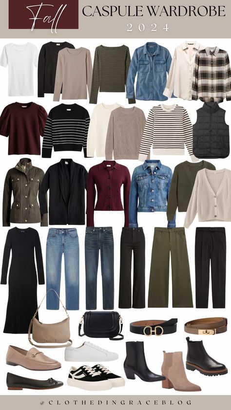 Fall Outfit Collage, 2024 Fall Capsule Wardrobe, Fall Winter Capsule Wardrobe, Weather Clothes, Capsule Wardrobe Women, Capsule Wardrobe Outfits, Fashion Capsule Wardrobe, Winter Capsule Wardrobe, Capsule Outfits