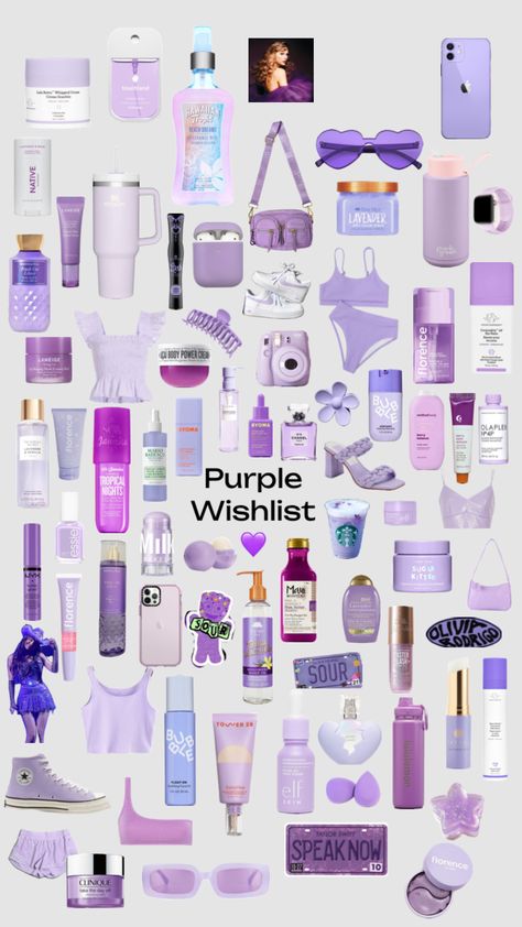 #purple #wishlist #beauty #vibes #music Purple Easter Basket, Teen Gift Guide, Girly Christmas Gifts, Cute Christmas Ideas, Happy Birthday Cards Diy, Best Gift Baskets, Purple Easter, Preppy Gifts, School Bag Essentials