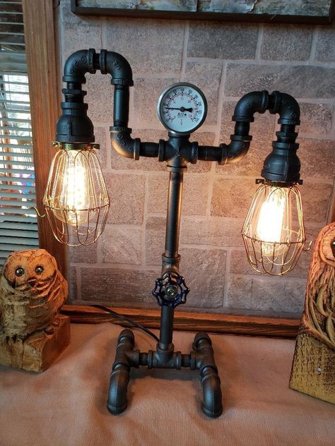 Industrial Pipe Desk, Plattsburgh New York, Steampunk Desk, Steampunk Table, Retro Steampunk, Industrial Pipe Lamp, Steampunk Furniture, Steampunk House, Steampunk Industrial