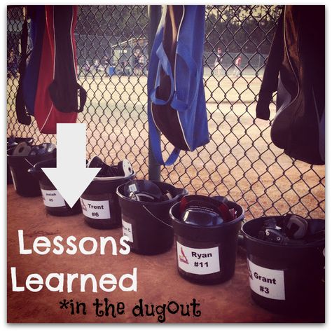 Lessons Learned in the Dugout - Home - Homegrown Learners Tball Coach, Dugout Mom, Dugout Organization, Softball Team Mom, Tee Ball Mom, Team Mom Baseball, Baseball Dugout, Baseball Buckets, Baseball Tips