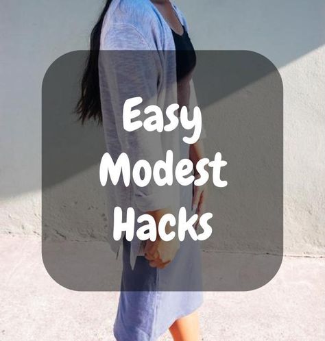 With these six modest hacks, you can take skirts and dresses that are too short and clothes that are too tight and make them modest! How To Make A Low Neckline Modest, How To Make A Dress More Modest, How To Make A Dress Modest, Bohemian Skirt Outfit, Shirt Under Dress, Clothes Modest, Modest Shirt, Short Clothes, Dress Layering