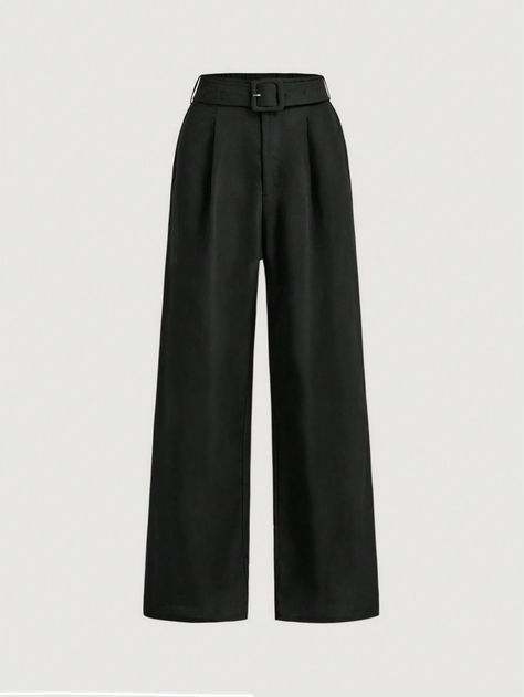 Wide Leg Straight Black Elegant Straight Pants, Autumn Women's Clothing, Women's Bottoms, Women's School Clothing, Teacher Clothing, Formal Trousers,Teacher Pants Grey    Woven Fabric  Straight Leg Non-Stretch  Women Clothing, size features are:Bust: ,Length: ,Sleeve Length: Pants For Teachers, Black School Pants, Straight Trousers Outfit, Black Formal Pants, Formal Trousers Women, 2024 Costumes, Teacher Pants, Formal Pants Women, School Trousers