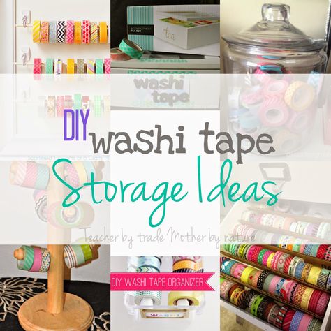 DIY: Washi Tape Storage Ideas Washi Tape Storage Ideas, Tape Storage Ideas, Diy Washi Tape Organizer, Diy Washi Tape Dispenser, Diy Washi Tape Storage, Tape Organization, Washi Tape Organizer, Craft Storage Diy, Washi Tape Dispenser