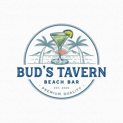 Design #57 by Vulcan" | Beach bar logo Beach Restaurant Logo Design, Beach Bar Logo Design, Beach Restaurant Logo, Beach Cafe Logo, Dive Bar Logo, Bar Logo Ideas, Bar Logo Design Ideas, Sunset Branding, Club Logo Design Ideas