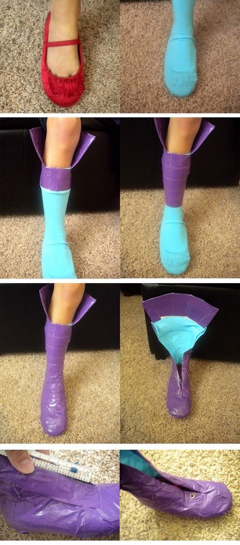 Duct Tape Boots, Costume Carnaval, Shoes Laces, Duct Tape Crafts, Diy Kostüm, Astuces Diy, Last Minute Halloween Costumes, Cosplay Tutorial, Duck Tape