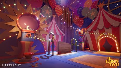 Circus Game, Circus Lights, Circus Background, Circus Aesthetic, Dark Circus, Arte Do Kawaii, Landscape Concept, Circus Theme, It Takes Two