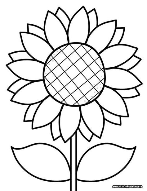 Sunflower Coloring Pages - Superstar Worksheets Printable Sunflower Coloring Page, Large Sunflower Template Free Printable, Sun Flower Coloring Pages, Pre K Coloring Sheets Free Printable, Simple Images For Drawing, Printable Sunflower Template, Simple Fall Coloring Pages, Sunflower Crafts For Toddlers, Sunflower Coloring Pages Free Printable