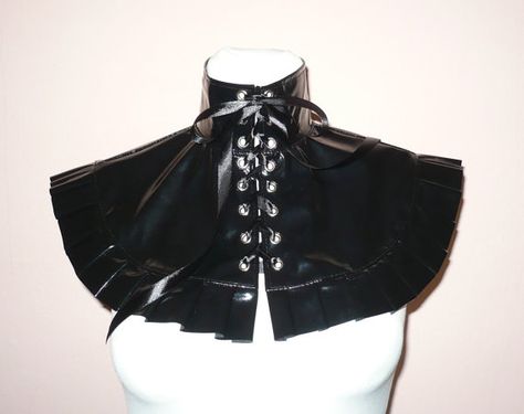 Black Latex Corset Outfit, Corset Closure, Corset Outfit, Black Pvc, Neck Piece, Black Shorts, Boho Shorts, Cape, Womens Shorts