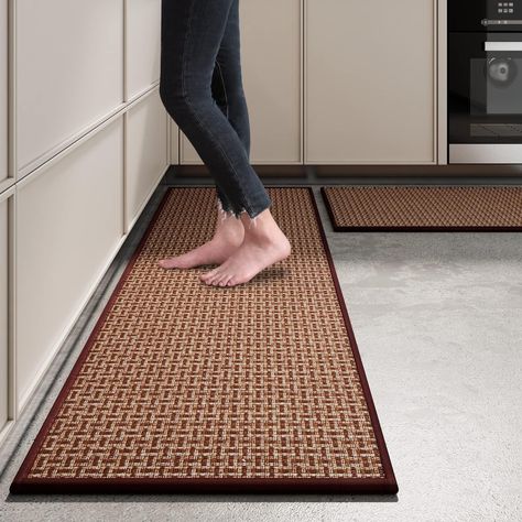 PRICES MAY VARY. 【Trustworthy Kitchen Rugs】: The kitchen floor mats are made of tight and absorbent fiber fabric and non-slip rubber backing. So don't worry about the splashed water and oil while cooking. And the rubber backing can prevent water from soaking through to the floor. Besides, They also can provide extra cushioning underfoot while you're cooking or working. 【Non-Skid & Waterproof Rubber Backing】: With its non-slip & waterproof rubber backing design, the kitchen mats for floor can gri Farmhouse Kitchen Rugs, Rugs For Kitchen, Kitchen Rugs Washable, Kitchen Rugs And Mats, Large Tapestries, Rug Runner Kitchen, Kitchen Carpet, Rugs And Mats, Kitchen Rugs