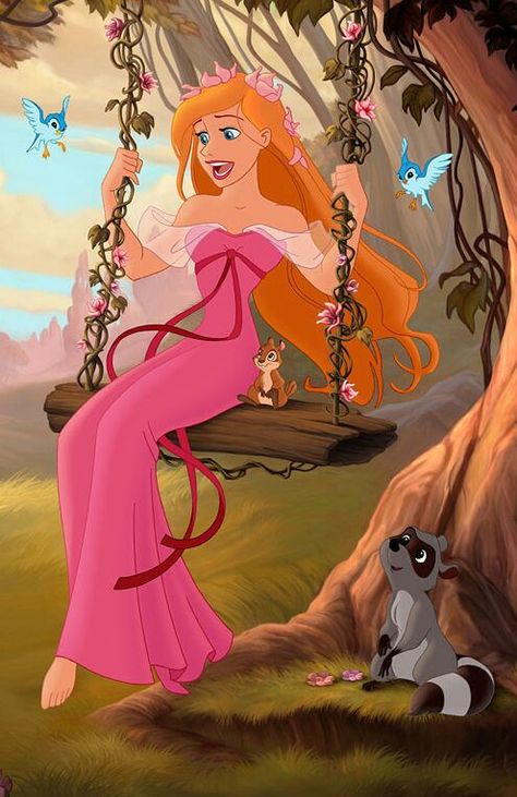 Giselle on swing Giselle Cartoon, Giselle Enchanted Cartoon, Giselle Enchanted Dress, Giselle Disney Princess, Giselle Disney, Disney Princess Giselle, Princess Giselle, Princesa Disney Aurora, Enchanted Movie