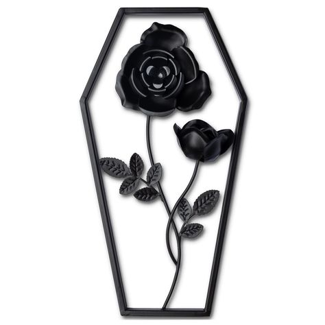 PRICES MAY VARY. 🎃 This metal floral coffin ornament is the cutest! It is perfect for some added Halloween decorations or goth decor around your home. It will catch the eyes of anyone walking by! 🎃Used to decorate wall in bathroom along with other gothic wall decor. It helped give your office / kitchen a nice touch! It comes with a sawtooth hanger on the back that is easy to hang on the wall. All you need is X and Y to install ! (not included with purchase) 🎃 A NEW GOTHIC HOME DECOR MEMBER - Romantic Gothic Home Decor, Goth Bathroom Decor, Witchy Room Decor, Room Decor Halloween, Victorian Gothic Decor, Coffin Decor, Gothic Bathroom, Halloween Bathroom Decor, Macabre Decor