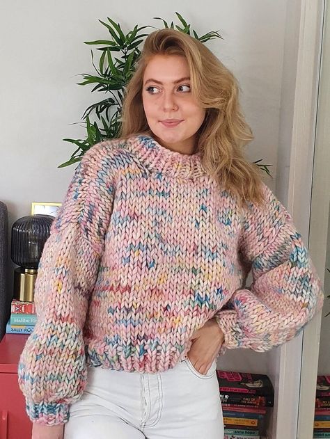 Pullover Sweater Knitting Pattern, Chunky Knit Sweater Pattern, Easy Sweater Knitting Patterns, Super Chunky Knit, Beginner Knitting Pattern, Chunky Knit Jumper, Jumper Knitting Pattern, Super Chunky Yarn, Chunky Knitting Patterns