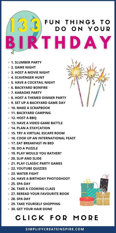 Ideas For Your Best Friends Birthday, What To Make Your Friend For Birthday, Places To Do Your Birthday, What To Do On Your Birthday With Friends Party Ideas, What To Do At A Birthday Party At Home, 30 Day Birthday Challenge, 24th Birthday Activities, Where To Celebrate Birthday Ideas, Cool Things To Do On Your Birthday