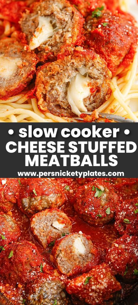 Cheese Stuffed Turkey Meatballs, Cheese Stuffed Meatballs Crockpot, Slow Cooker Minced Pork, Ground Turkey Slow Cooker, Beef Crockpot Recipes Healthy, Ground Beef Crockpot, Meatball Skillet, Ground Beef Crockpot Recipes, Crockpot Meatballs