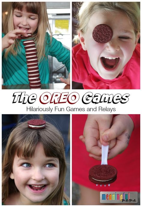 The Oreo Games - Hilariously Fun Games and Relays for Family Activity Time National Oreo Day, Oreo Ideas, Camp Games, Spy Party, Cookie Craft, Cookie Games, Minute To Win It Games, Minute To Win, Minute To Win It