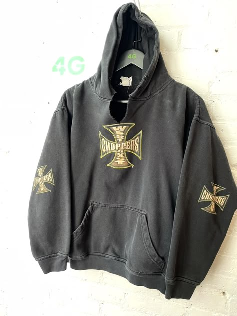 Vintage Vintage THRASHED WCC West Coast Chopper HOODIE M / L | Grailed West Coast Chopper, Hoodie Diy, Designer Clothing Brands, Concept Clothing, Future Clothes, Guys Clothing Styles, Men's Tops, Vintage Hoodies, Mein Style