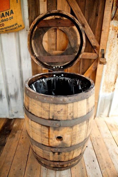 Barrel Projects, Barrel Decor, Barrel Furniture, Hemma Diy, Western Homes, Oak Barrel, Whiskey Barrel, Wine Barrel, Handmade Home Decor