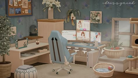 Acnh Home Office Ideas, Acnh Office Ideas, Feel Better My Love, Acnh Office, Acnh Gaming Room, Farm Acnh, Acnh 2023, Good Morning Babe, Acnh Citycore