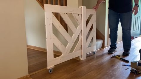 Indoor Dog Fence, Diy Dog Gate, Diy Gate, Baby Gate For Stairs, Diy Baby Gate, Kids Gate, Stair Gate, Pet Barrier, Baby Gate