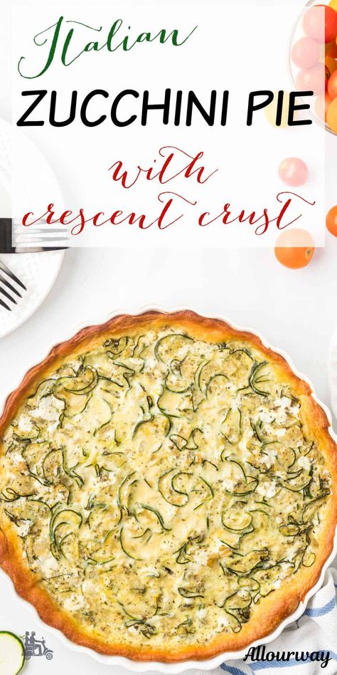 Need dinner on the table in a snap? This Italian zucchini pie is about to become your go-to recipe! Quick, easy, and bursting with flavors, it's the perfect option for busy nights when you crave something tasty. Zucchini Onion Pie Recipe, Crescent Roll Pastry, Zucchini And Onions, Zucchini Pie Recipes, Sausage Pie, Italian Zucchini, Easy Vegetables, Zucchini Pie, Onion Pie