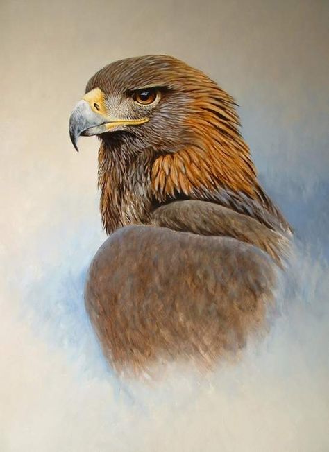 Golden Eagle Painting, Golden Eagle Wallpaper, Golden Eagle Art, Carved Birds, Aigle Royal, Eagle Drawing, Eagle Images, Eagle Painting, Desen Realist