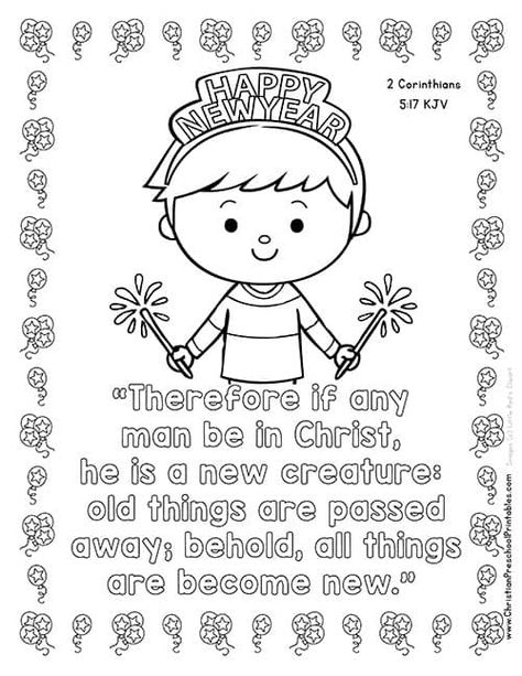 New Years Eve Bible Lesson For Kids, New Year Children Church Lesson, Rh Kids, New Year Bible Verse, Faith Warrior, Preschool Sunday School Lessons, Bible Verse Printables, Toddler Sunday School, Verses For Kids