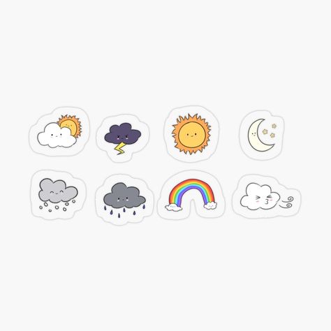 Get my art printed on awesome products. Support me at Redbubble #RBandME: https://www.redbubble.com/i/sticker/Weather-Friends-by-Ostrijj/57900395.O9UDB?asc=u Weather Digital Stickers, Weather Stickers Free Printable Planner, Product Sticker Design, Weather Stickers, Types Of Weather, Rick And Morty Stickers, Cloud Stickers, Cute Laptop Stickers, Weather Icons