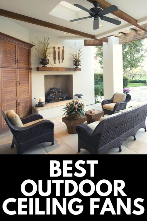 In this article, we provide an in-depth buying guide and review of the top 5 best outdoor ceiling fans to increase air circulation and keep your outdoor space cool! Read more at OwnTheYard.com! Porch Ceiling Fans Farmhouse, Outdoor Ceiling Fans Covered Patios Modern, Porch With Ceiling Fan, Porch Ceiling Fans Covered Patios, Front Porch Fans Outdoor, Outdoor Ceiling Fans Pergola, Outdoor Ceiling Fans Screened In Porch, Gazebo Fan Outdoor, Patio Fans Covered Porches