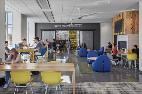 Emory University – Emory Student Center Employee Lounge, 21st Century Learning Spaces, Student Kitchen, Collaborative Learning Spaces, University Interior Design, University Cafeteria, Student Lounge, Emory University, Innovation Center