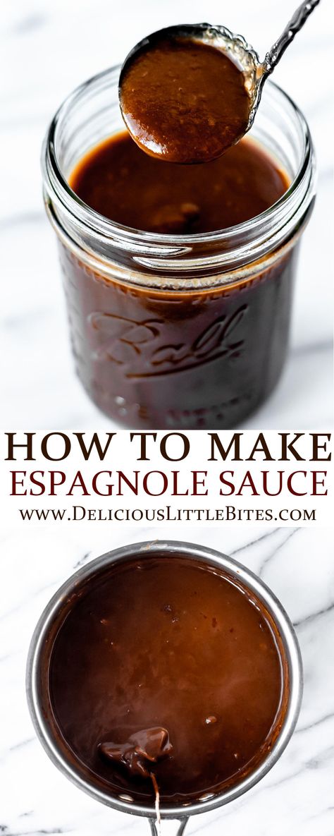 Brown Sauce Recipe For Steak, Espagnole Sauce, Continental Food, Condiments Recipes, Udon Recipe, Traditional French Recipes, French Sauces, French Recipe, Homemade Sauce Recipes