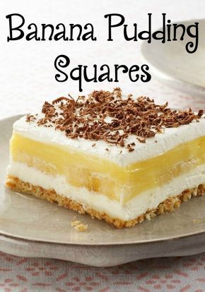 Pudding Squares, Pudding Recept, Magnolia Bakery Banana Pudding, Banana Pudding Desserts, Easy Banana Pudding, No Bake Banana Pudding, Banana Split Dessert, Homemade Banana Pudding, Banana Dessert Recipes