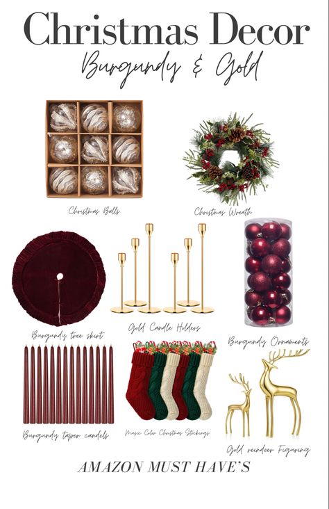 Gold And Burgundy Christmas Decor, Burgundy And Gold Christmas Decor, Burgundy Gold Christmas, Burgundy And Gold Christmas, Christmas Must Haves, Christmas Sticking, Burgundy Christmas Decor, Christmas Essentials, Burgundy Christmas