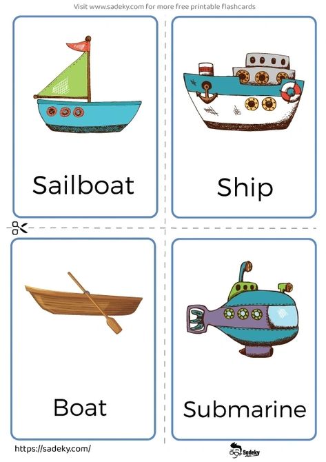 12 Printable Transportation Flashcards Free Download | Sadeky Transportation Flashcards Free Printable, Water Transport Activities For Preschool, Sea Transportation Preschool Activities, Water Transportation Preschool Crafts, Water Transportation Worksheet, Water Transportation Activities, Transportation Flashcards, English Preschool, Preschool Transportation