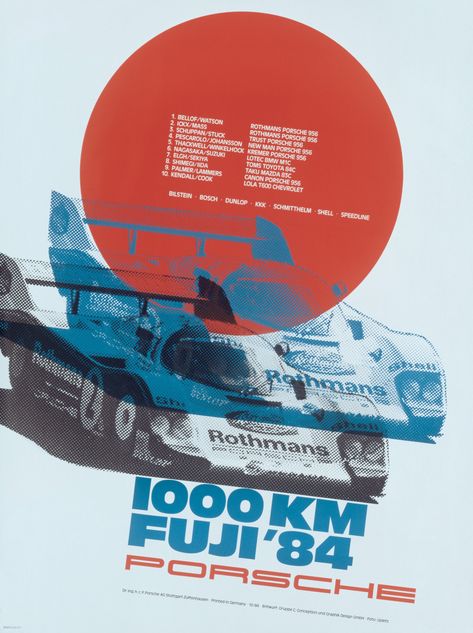 Max Huber - Porsche Auto Racing Posters, Max Huber, Carros Porsche, Porsche 956, Vintage Racing Poster, Porsche Factory, Racing Posters, Vintage Porsche, Poster Ads