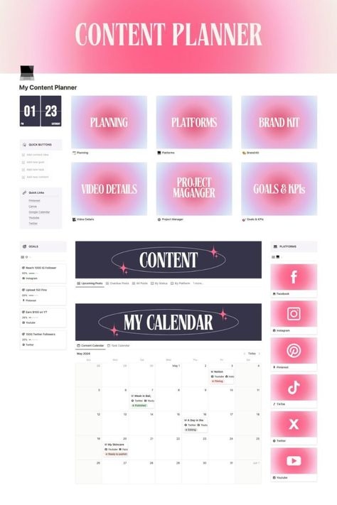 🌟 Streamline Social Media with Our Ultimate Content Planner Notion Template 🌟 ramadanplanner2024 #plannerinserts🗒️. Study Planner Free, Social Media Planner Template, Notion Inspo, Content Calendar Template, Social Media Content Planner, Social Media Posting Schedule, Task Manager, Social Media Content Calendar, Brand Consistency