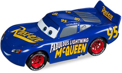 Fabulous Lightning McQueen Pullback Stunt Racer Fabulous Lightning Mcqueen, Pixar Cars, Lightning Mcqueen, Paint Schemes, Disney Toys, Feature Light, Blue Paint, Item Number, Vintage Toys