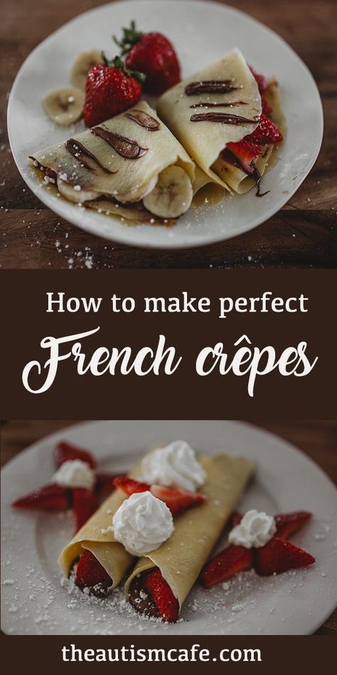 I’m a self-proclaimed bad cook but as a French person, you can trust me on a few things when it comes to recipes. One of them is crêpes. I know how to make French crêpes really well. Like everyone else in France I was taught to make them in elementary school. Ok let’s get straight to it! Homemade Crepes Recipe Easy, Authentic French Crepes Recipe, Crepes Recipe Easy, Crepe Recipe Filling, French Crepes Recipe, Recipe Crepes, The Cooking Foodie, French Crepe Recipe, Easy French Recipes