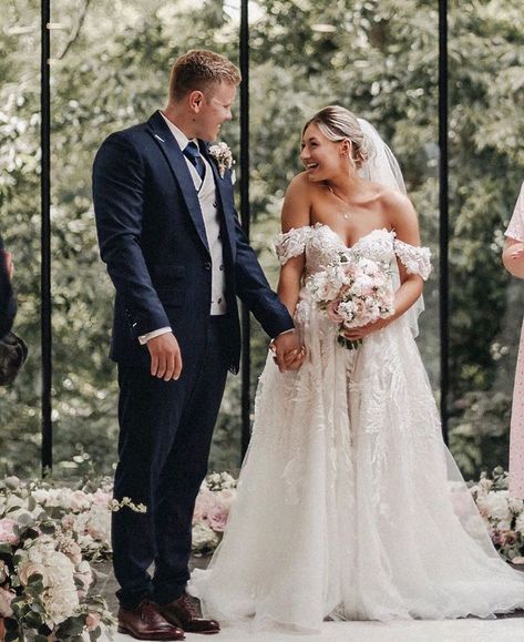 ONE1 Bridal on Instagram: “Congratulations to the wonderful couple that is Carys and James Whittaker 💗🎉 We hope you both had the day of your dreams! Thank you so…” Carys Whittaker, Juliet Shakespeare, Juliet Dress, One Piece Gown, Flower Embellishments, Lace Veil, Future Wedding Plans, Custom Jewelry Ideas, Classic Wedding Dress