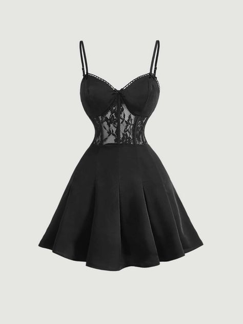 Cute Black Dresses Short, Nicole Lewis, Fame Clothes, Spring Summer Capsule Wardrobe, Cute Black Dress, Cute Dress Outfits, Lace Cami, Fashion Design Clothes, Really Cute Outfits