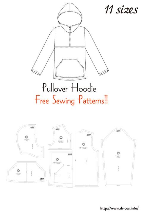 This is the pattern of a Pullover Hoodie. inch size(letter size) Ladies'-S,M,L,LL/Men's-L,LL cm size(A4 size) Children's-100,120,140/Ladies'-S,M,L,LL/Men's-L,LL Mens Hoodie Pattern Sewing, Hoodies Sewing Pattern, How To Sew Hoodie Free Pattern, Hoodie Design Pattern, Sew Hoodie Pattern, Free Hoodie Pattern, Sewing Patterns Hoodie, How To Sew Hoodies, Making A Hoodie