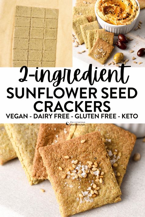 Easy Crackers, Crackers Seasoned, Sunflower Seed Recipes, Seed Crackers Recipe, Gluten Free Recipes For Kids, Seed Crackers, Healthy Crackers, Quick Baking, Low Carb Crackers