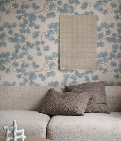 New in | Sandberg Wallpaper Blue Wallpaper Living Room, Pine Wallpaper, Swedish Wallpaper, Sandberg Wallpaper, Office Wallpaper, Interior Wallpaper, Relaxing Bedroom, Botanical Wallpaper, Wallpaper Direct