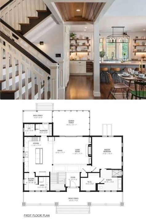 Craftsman Second Story Addition, Craftsman Two Story House Plans, Downstairs Master Floor Plans, 4 Bedroom Craftsman House Plans 2 Story, 4 Bedroom House Plans Craftsman, Rectangle House Layout, 2200 Sq Ft House Plans 2 Story, Second Story Layout, 4 Bedroom House Plans With In Law Suite