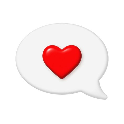 Heart Message Icon, Love Message, 3d Heart, 3d Icons, Speech Bubble, Like Instagram, Heart On, Love Messages, Vector Art