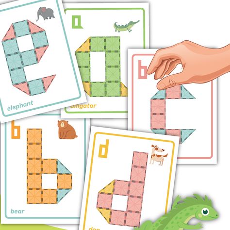 Magna Tile Lowercase Letter Cards - Teaching Mama Learn Alphabet, Teaching Mama, Magna Tiles, Lowercase Alphabet, Lowercase Letter, Magnetic Tiles, Alphabet Cards, Alphabet Preschool, Preschool Printables