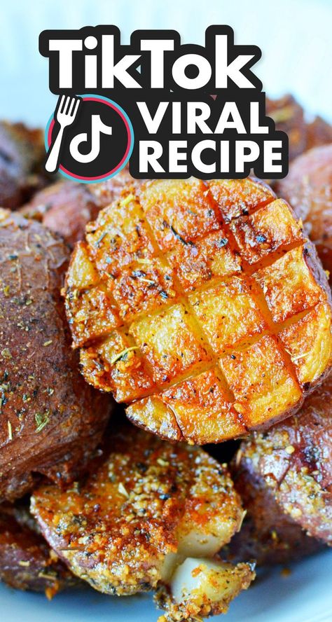 Crispy Baked Potato Skins, Parmesan Roasted Red Potatoes Oven, How To Bake Red Potatoes In Oven, Red Potato Baked In Oven, Potatoe Parmesan Roasted, Red Potato Recipes Parmesan, Crispy Parmesan Roasted Potatoes In Oven, Red Potatoes With Parmesan Cheese, Tiktok Potato Recipes