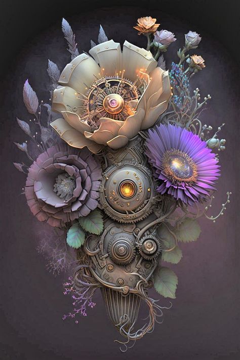 Steam Punk Flowers, Punk Flowers, Steampunk Flowers, Morning Friends, Good Morning Friends, Steam Punk, Flower Pictures, Handmade Art, Beautiful Flowers