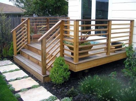 Top 70 Best Deck Railing Ideas - Outdoor Design Inspiration Horizontal Deck Railing, Deck Stair Railing, Deck Remodel, Deck Railing Design, Diy Front Porch, Railing Ideas, Building A Porch, Deck Stairs, Deck Railing